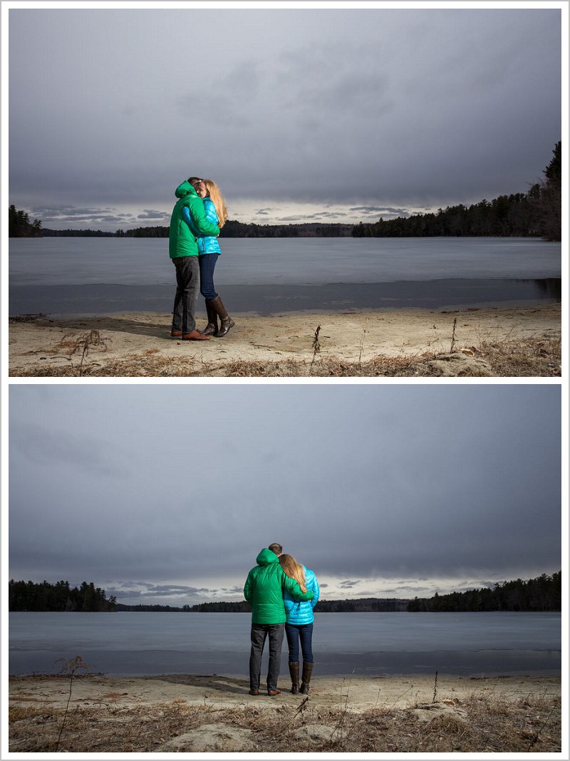 winter sunset engagement