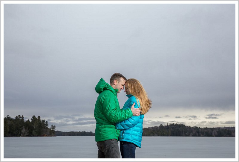 cold Maine engagement