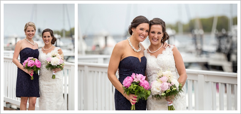 Bride and bridesmaid | Wentworth by the Sea wedding New Hampshire LAD Photography