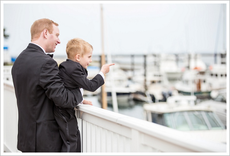 Check ing out the boats | Wentworth by the Sea wedding New Hampshire LAD Photography