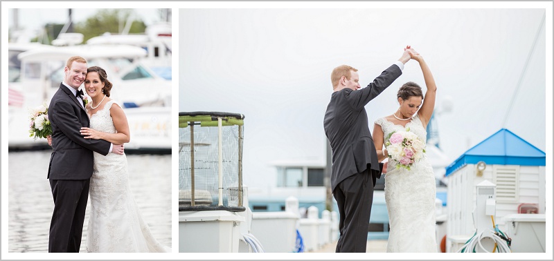 Bride and groom on the the dock | Wentworth by the Sea wedding New Hampshire LAD Photography