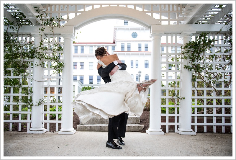 Groom Twirling Bride | Wentworth by the Sea wedding New Hampshire LAD Photography