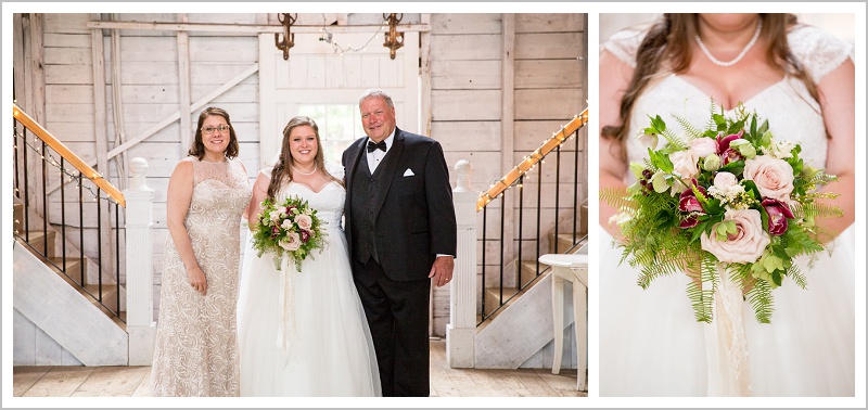 Bride and parents - Jason and Angela's Hardy Farm Wedding in Fryeburg Maine