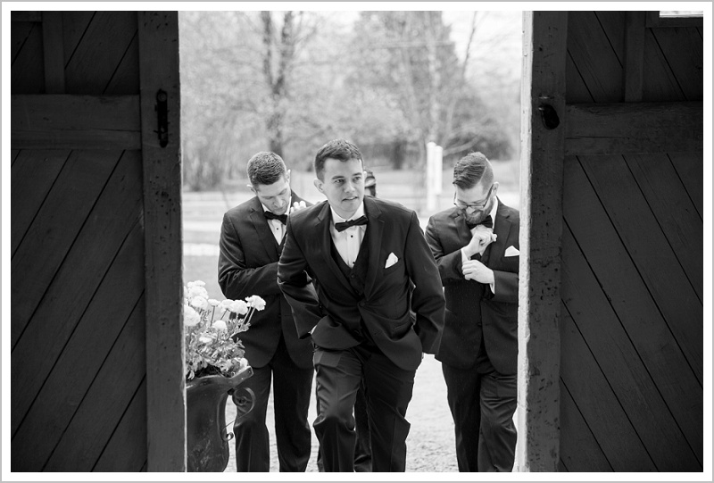 Groom and groomsmen - Jason and Angela's Hardy Farm Wedding in Fryeburg Maine