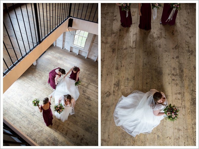 Bride and Bridesmaids - Jason and Angela's Hardy Farm Wedding in Fryeburg Maine