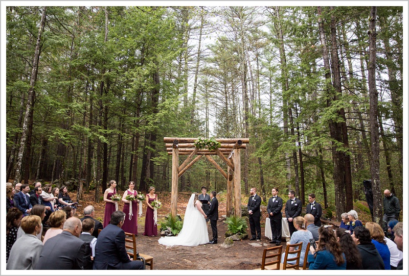 Woodland ceremony - Jason and Angela's Hardy Farm Wedding in Fryeburg Maine