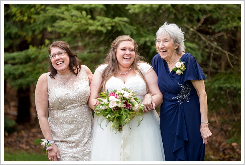 Bride and family - Jason and Angela's Hardy Farm Wedding in Fryeburg Maine