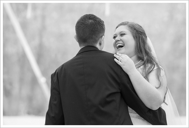 Bride and groom laughter - Jason and Angela's Hardy Farm Wedding in Fryeburg Maine