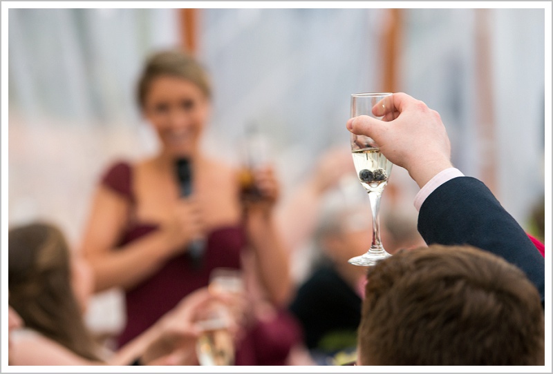 Toast - Jason and Angela's Hardy Farm Wedding in Fryeburg Maine