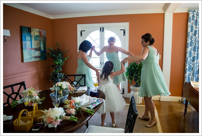 Bridal party dance - Laura + Steve's York Harbor Inn Wedding | LAD Photography