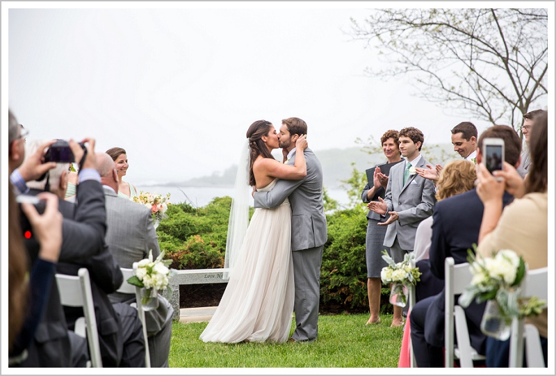 The Kiss - Laura + Steve's York Harbor Inn Wedding | LAD Photography