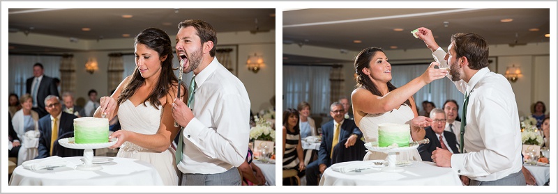 Cutting the Cake - Laura + Steve's York Harbor Inn Wedding | LAD Photography