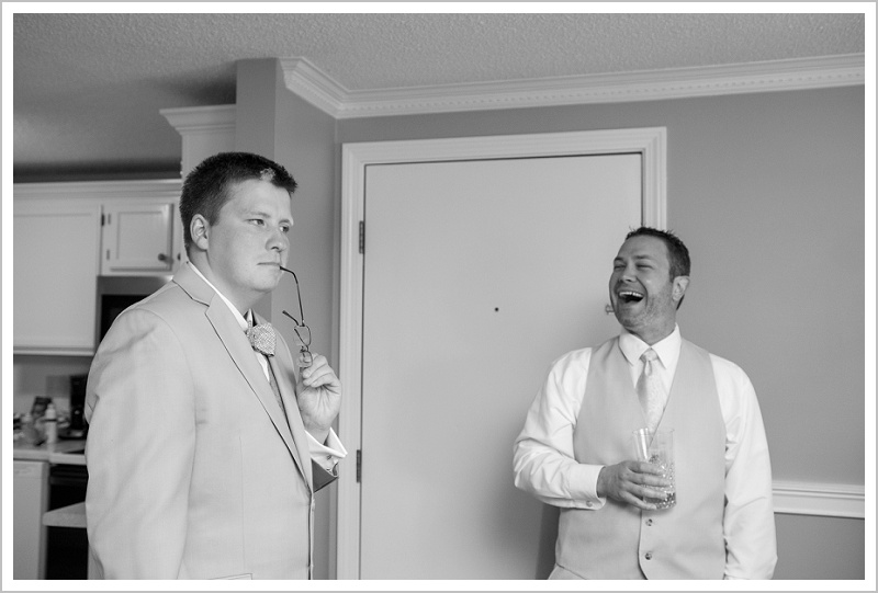 Groom and Groomsman | Joseph and Breanne's Village by the Sea Wedding