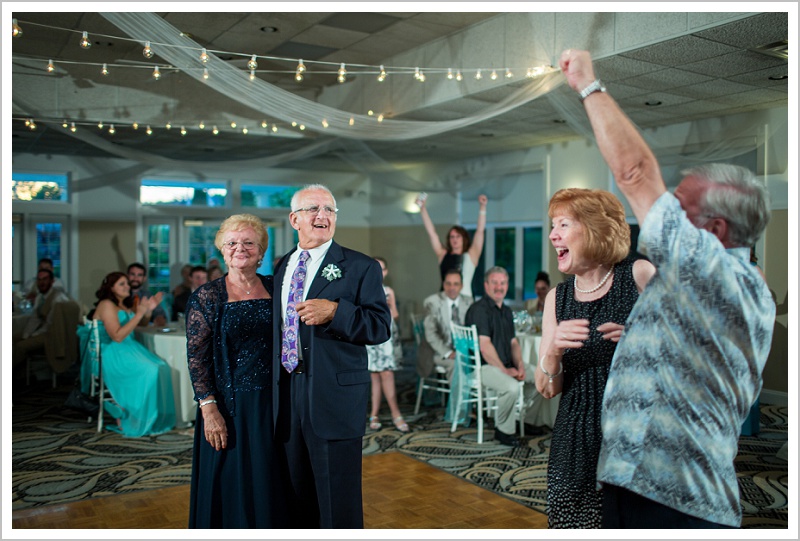 Guests on the dance floor | Joseph and Breanne's Village by the Sea Wedding