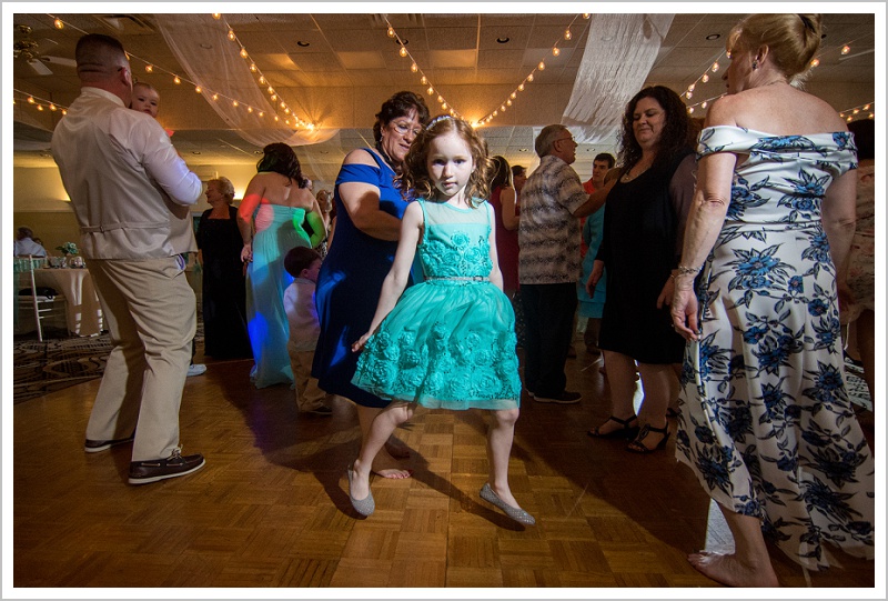 Flower girl on dance floor