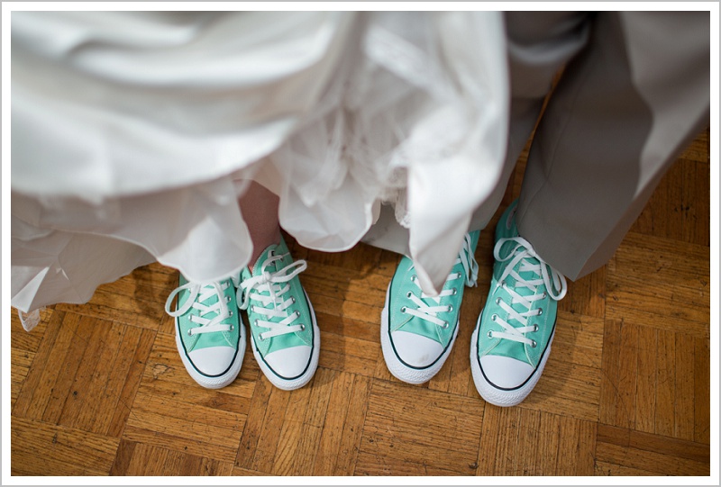 Matching Chuck Taylors | Joseph and Breanne's Village by the Sea Wedding