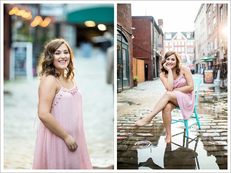 Madison, Senior portrait in Portland's Old Port - LAD Photography