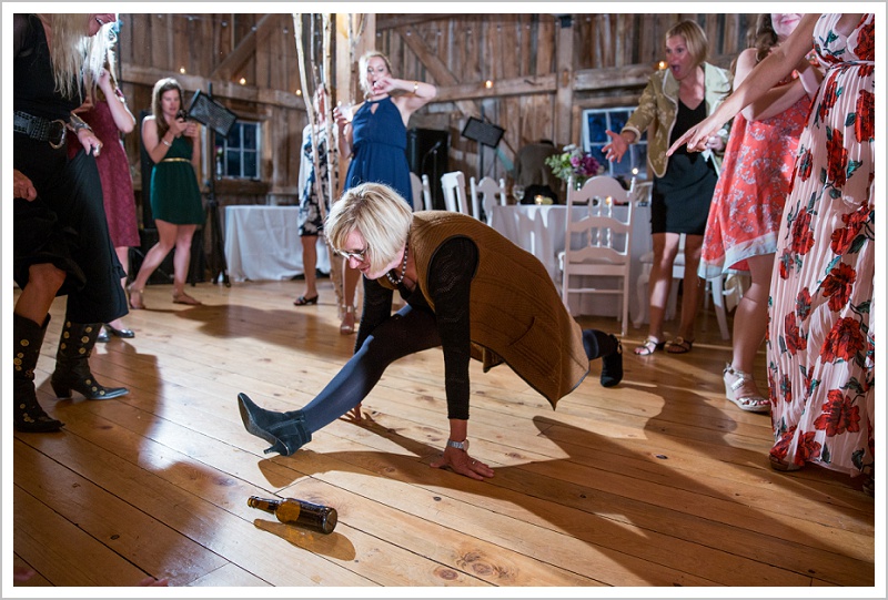 Doing a split on the dance floor - Adam & Ali's Wedding at The Barn at Walnut Hill | LAD Photography