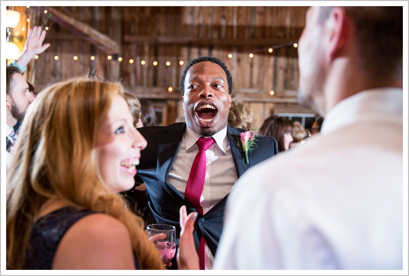 Happy Dancing Guests - Adam & Ali's Wedding at The Barn at Walnut Hill | LAD Photography