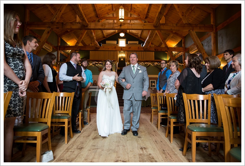 Tyler + Leanne Wedding at Stone Mountain Arts Center - Bride walked down aisle with father