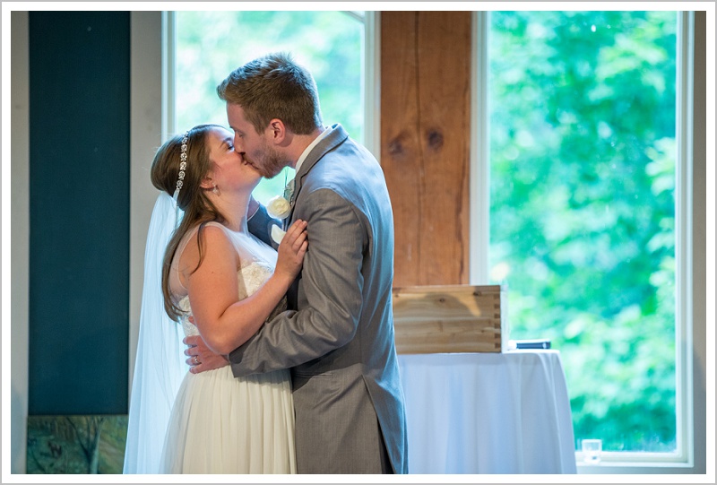 Tyler + Leanne Wedding at Stone Mountain Arts Center - The Kiss