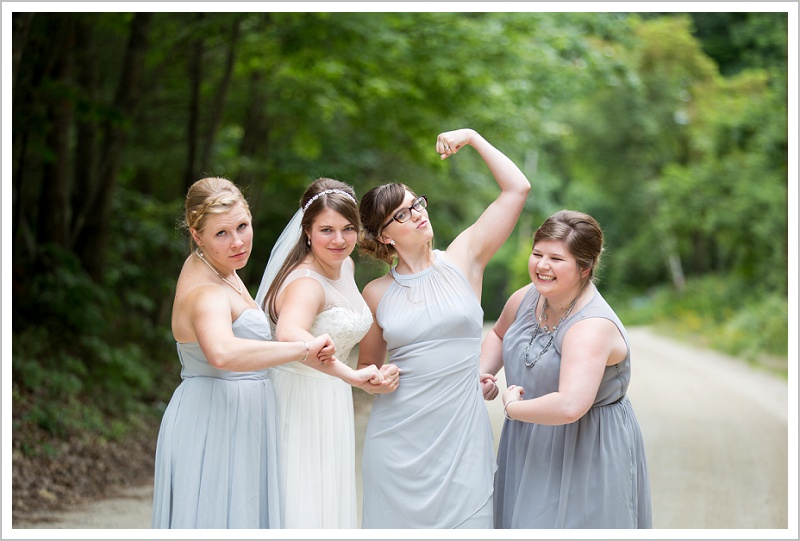 Tyler + Leanne Wedding at Stone Mountain Arts Center - Bride and Bridesmaids