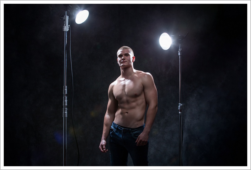 Fitness Fanatic Alex with cinematic lights