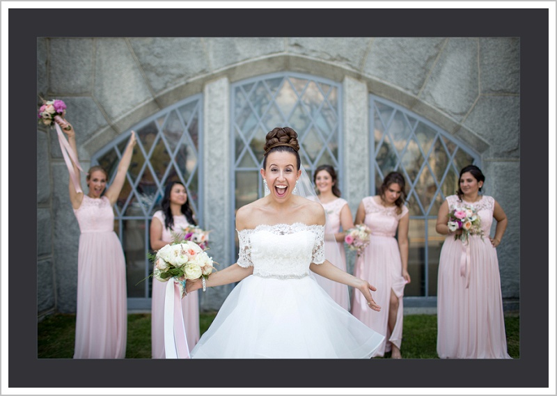 Happy Bride and Bridesmaids - Maine's Top Wedding Photographer