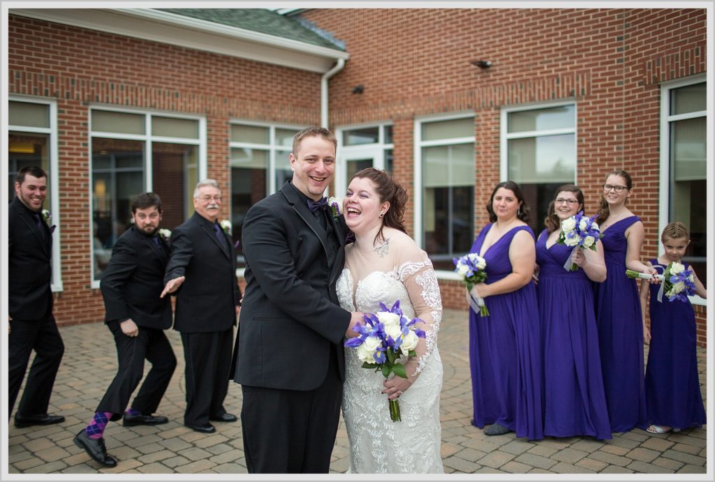 Bridal Party in Black and Purple