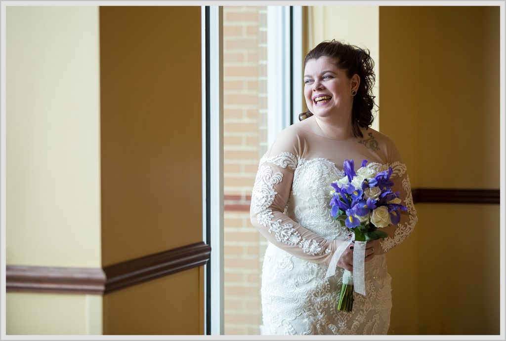 Bride with Purple Bouquet