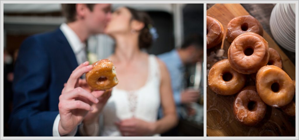 Katie and James' Hidden Pond Wedding | Donuts at reception