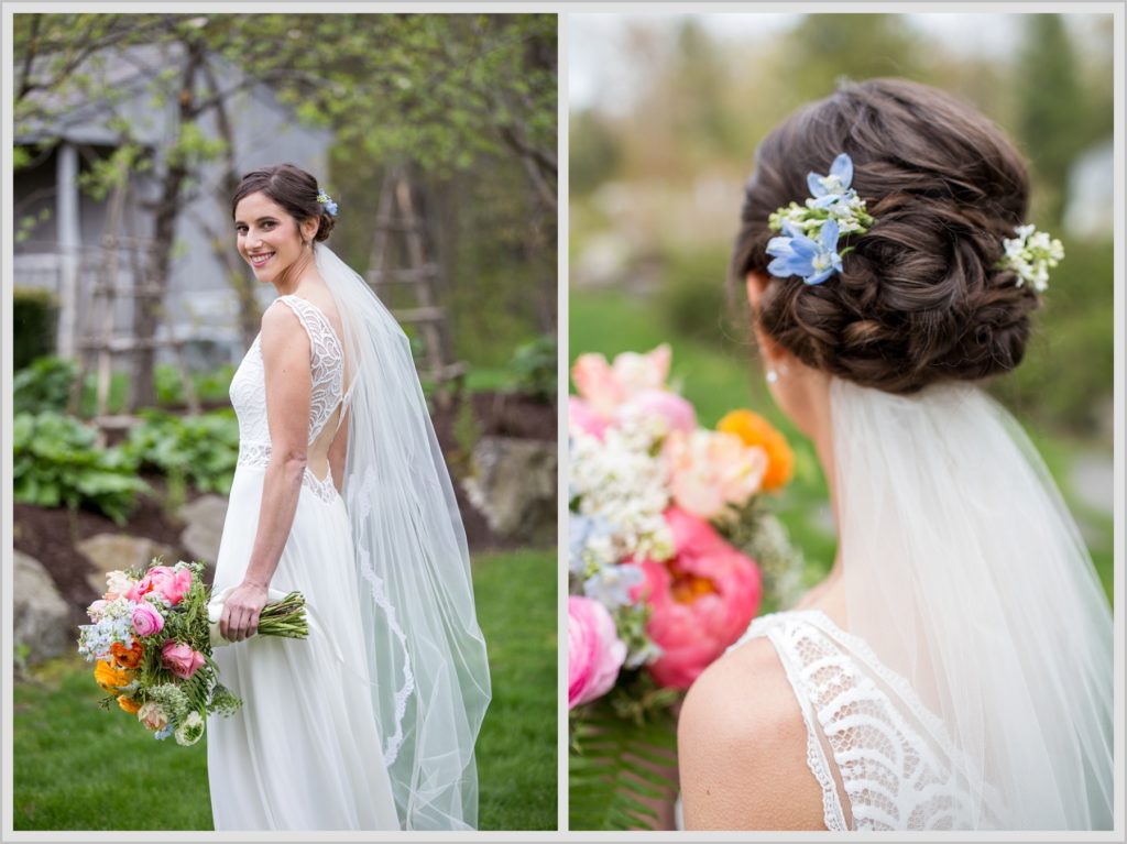 Katie and James' Hidden Pond Wedding | Bridal hair details