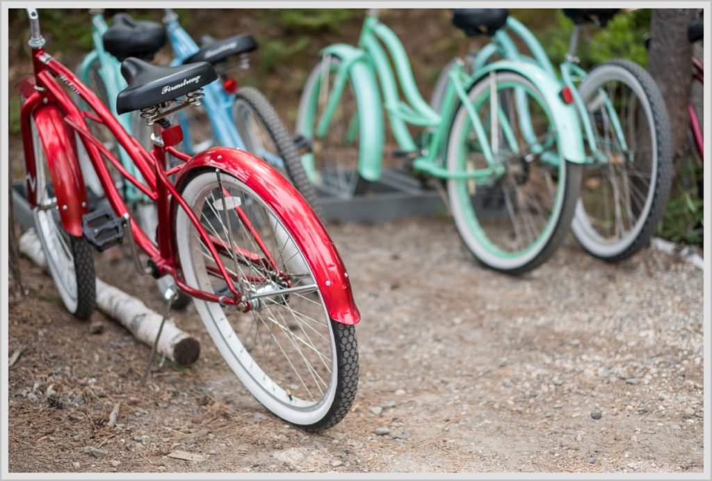 Katie and James' Hidden Pond Wedding | Vintage bicycles