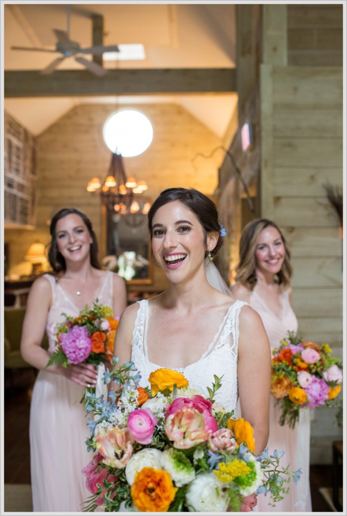 Katie and James' Hidden Pond Wedding | Bride and bridesmaids