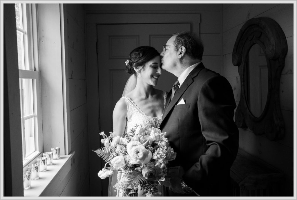 Katie and James' Hidden Pond Wedding | bride and father before ceremony