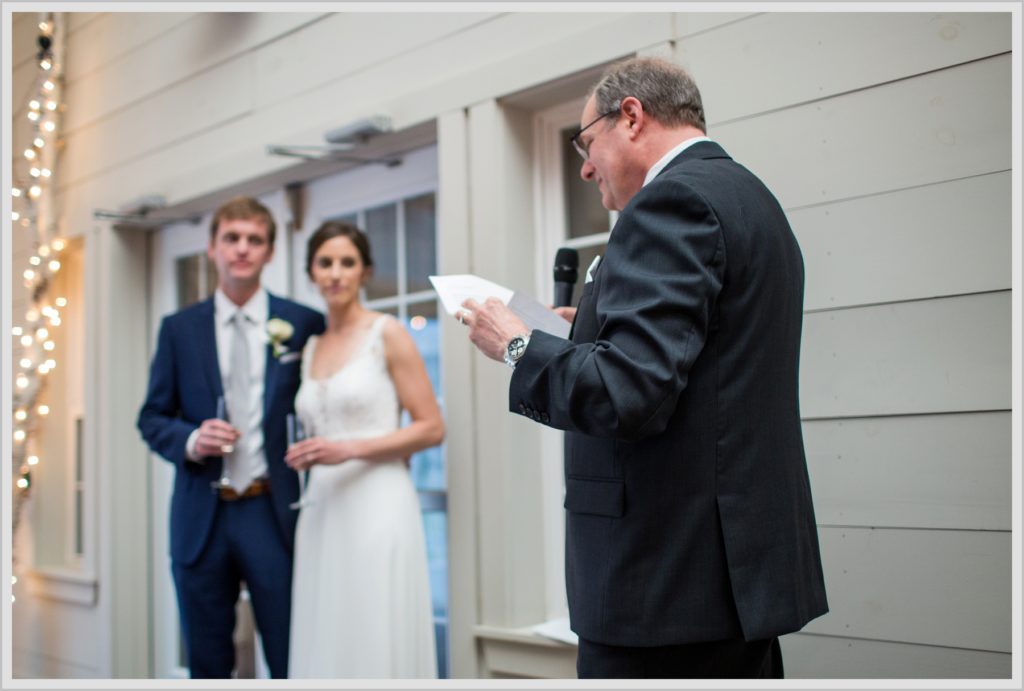 Katie and James' Hidden Pond Wedding | father of the bride gives speech