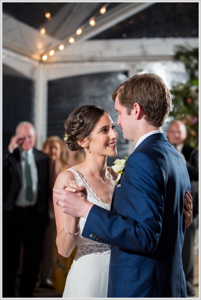 Katie and James' Hidden Pond Wedding | bride and groom dancing at reception