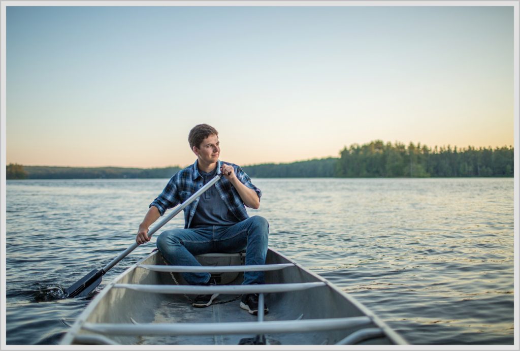 Alan Clark in canoe, lake braddock secondary school Senior Class of 2019