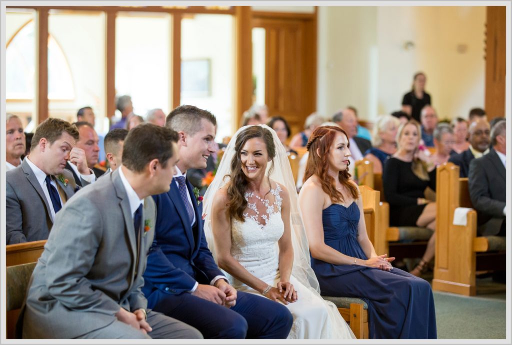 Dan and Amanda's Stone Mountain Arts Center Wedding Featured in Real Maine Weddings | At the church