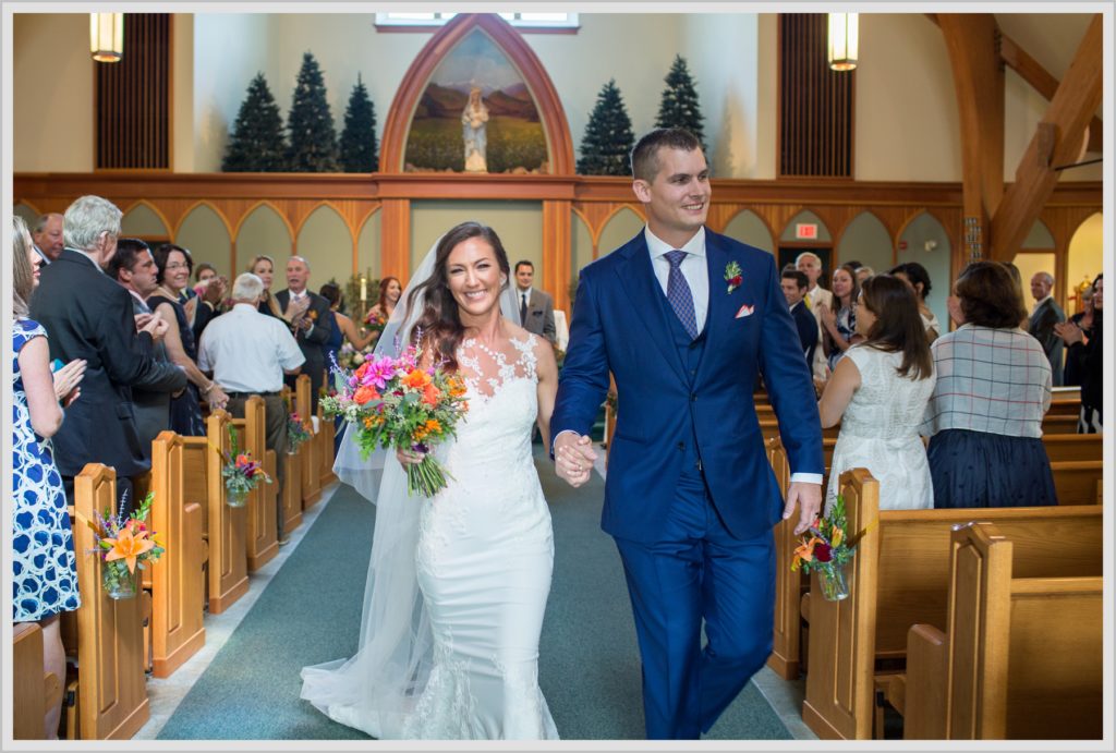 Dan and Amanda's Stone Mountain Arts Center Wedding Featured in Real Maine Weddings | Walking down the isle