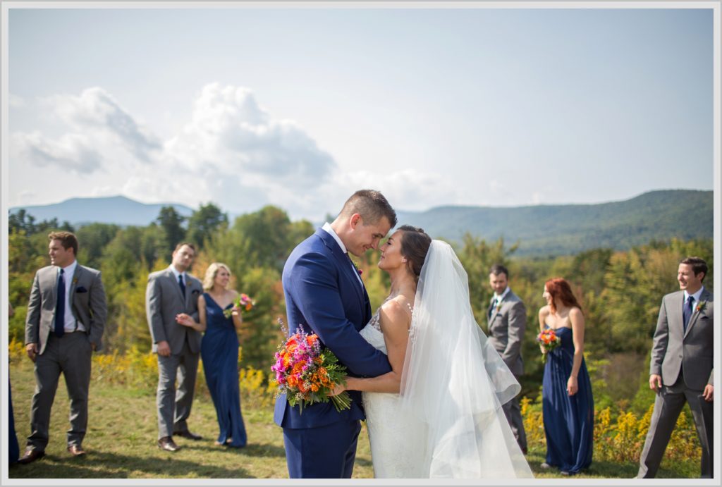 Dan and Amanda's Stone Mountain Arts Center Wedding Featured in Real Maine Weddings | bride and groom and bridal party