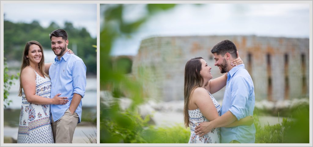 Katie and Eric's Coastal Maine Engagement session at Popham Beach