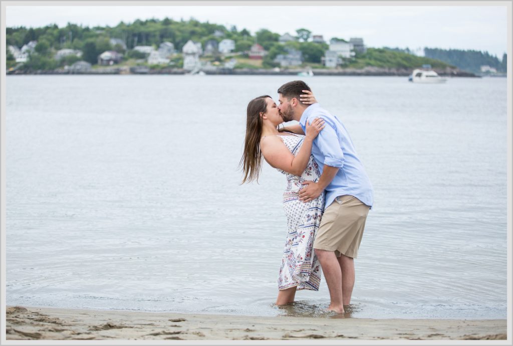 Katie and Eric's Coastal Maine Engagement session at Popham Beach