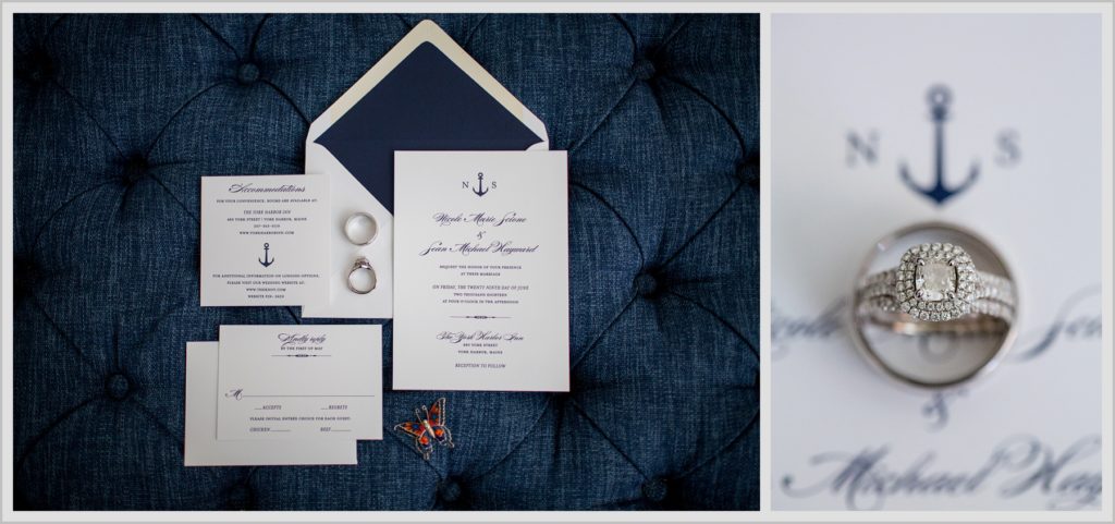 Sean and Nicole Married at York Harbor Inn | invitations and rings