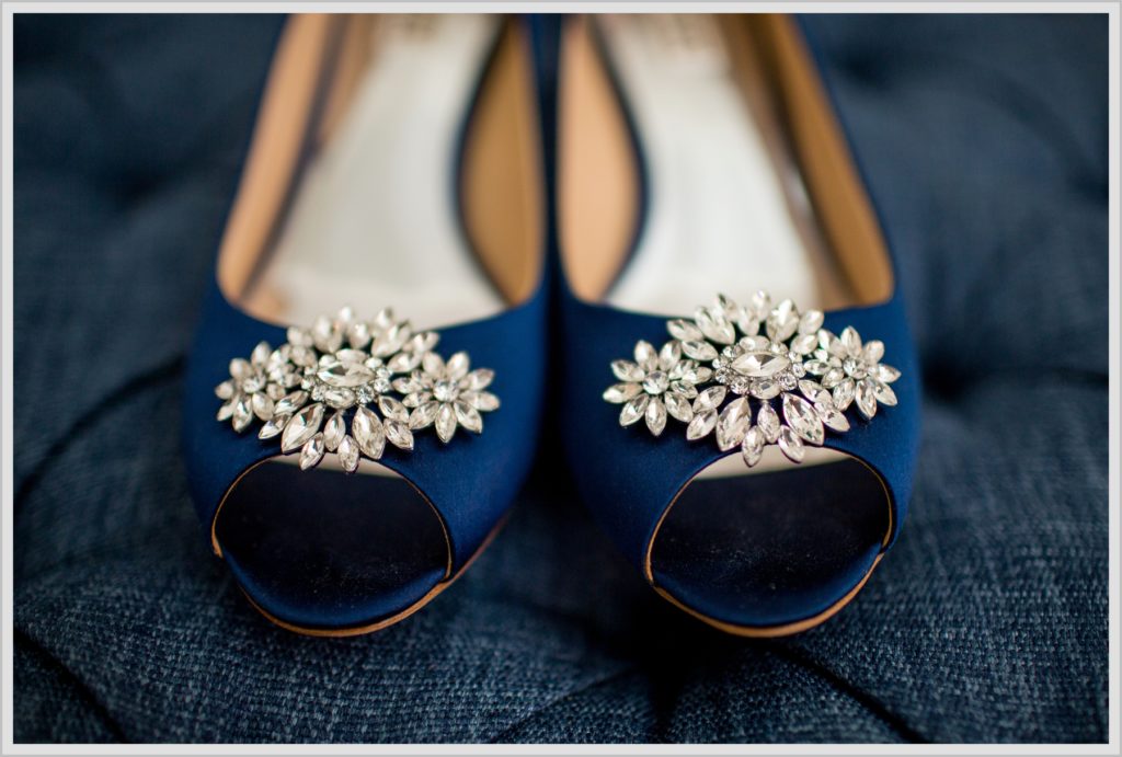 Sean and Nicole Married at York Harbor Inn | bride's shoe details