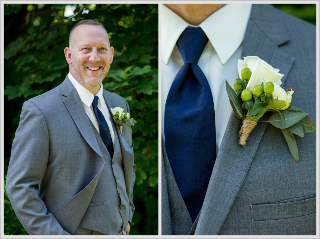 Sean and Nicole Married at York Harbor Inn | groom and his boutonniere