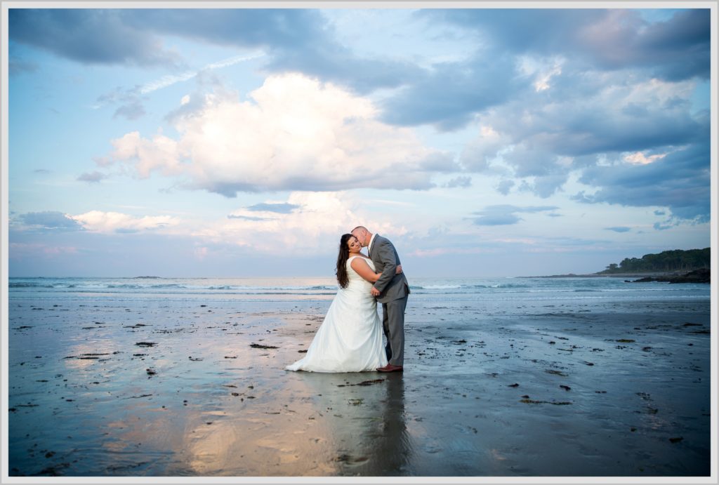 Sean and Nicole Married at York Harbor Inn | Bride and groom on the beach