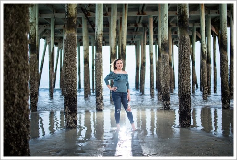 Karissa under the pier, Senior class of 2017 | LAD Photography