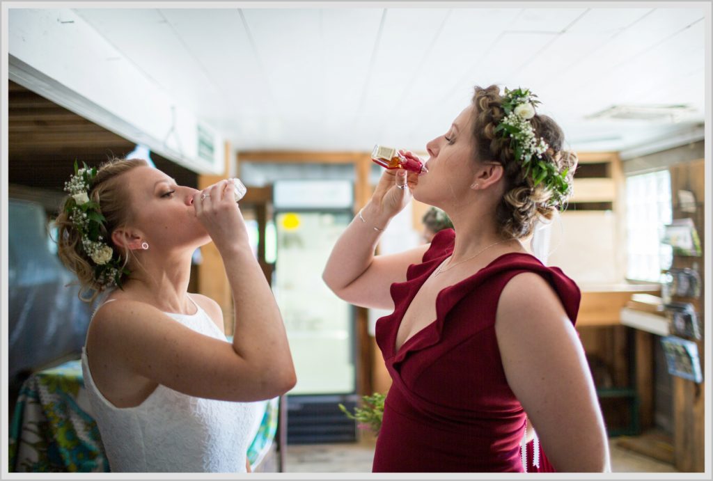 Ryan and Becca's New Hampshire Farm Wedding | shots before the ceremony