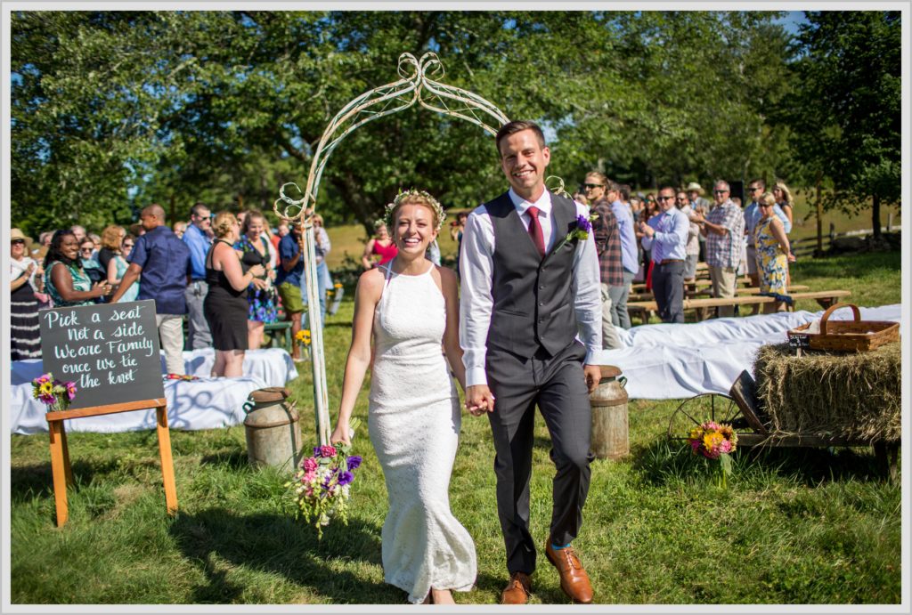 Ryan and Becca's New Hampshire Farm Wedding | Down the Aisle together